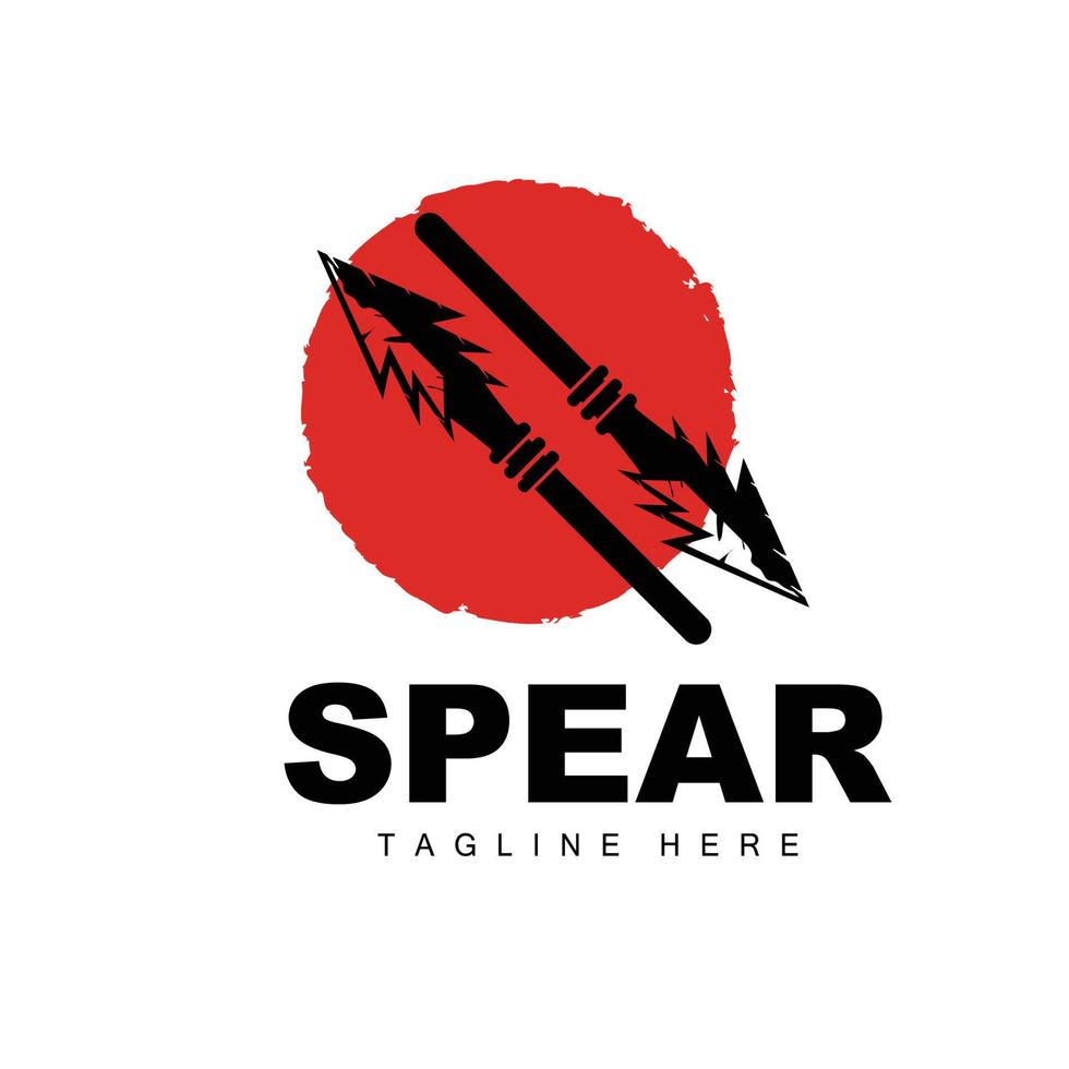 Spear Logo, Long Range Throwing Weapon Target Icon Design, Product And Company Brand Icon Illustration vector