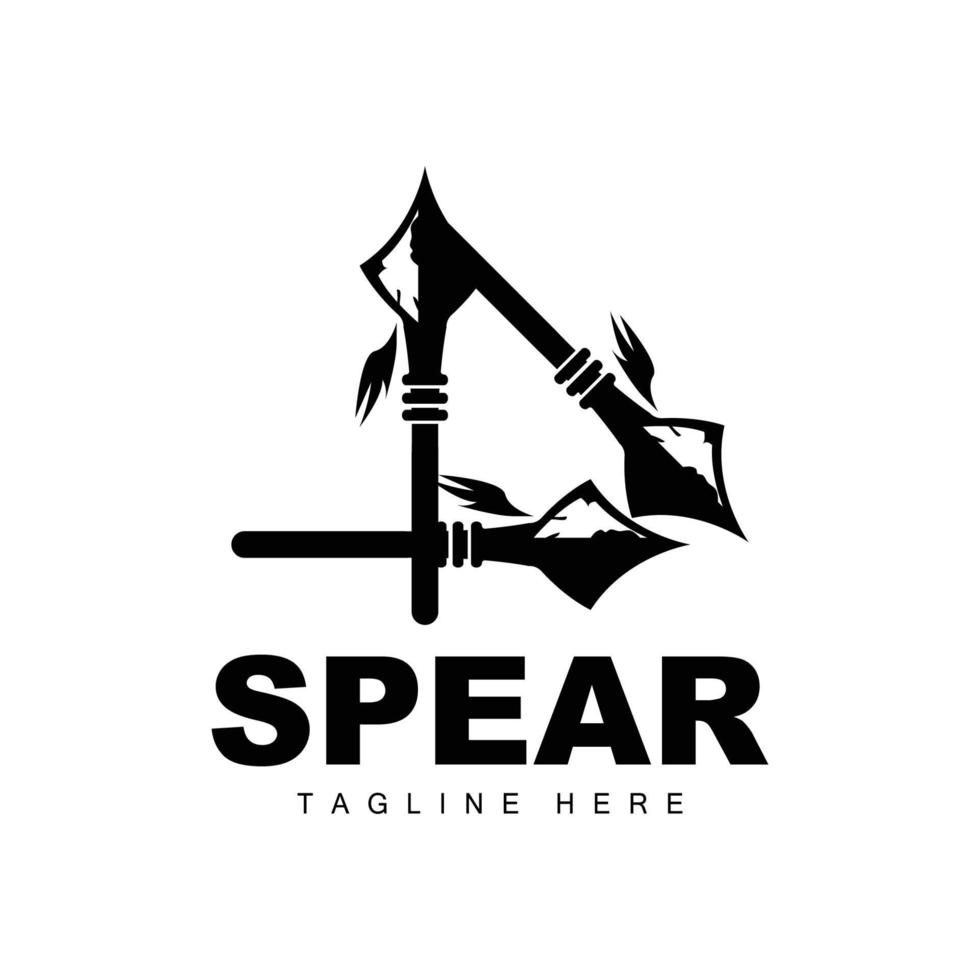 Spear Logo, Long Range Throwing Weapon Target Icon Design, Product And Company Brand Icon Illustration vector