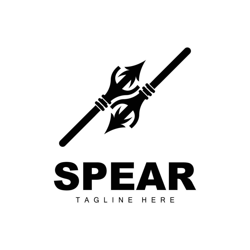 Spear Logo, Long Range Throwing Weapon Target Icon Design, Product And Company Brand Icon Illustration vector