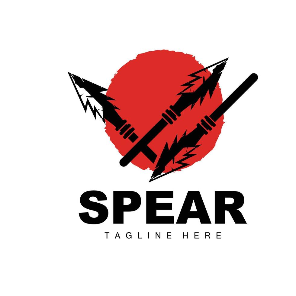 Spear Logo, Long Range Throwing Weapon Target Icon Design, Product And Company Brand Icon Illustration vector