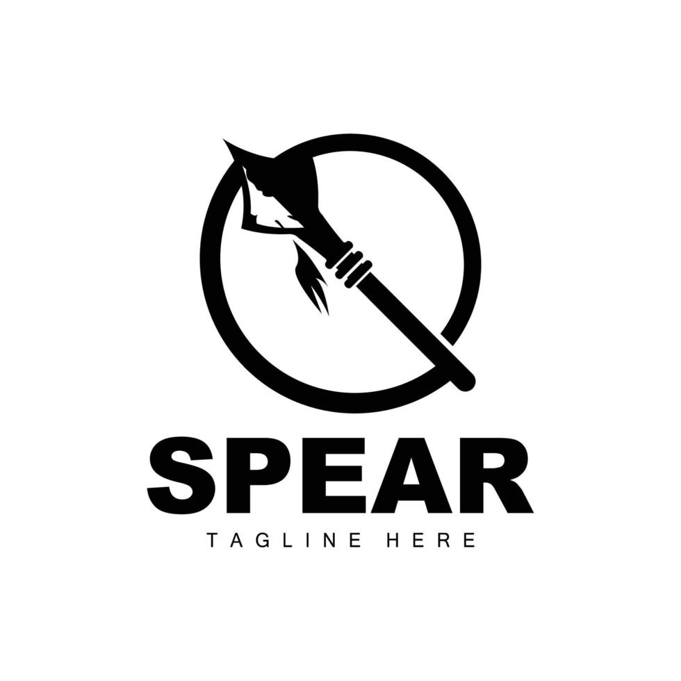 Spear Logo, Long Range Throwing Weapon Target Icon Design, Product And Company Brand Icon Illustration vector