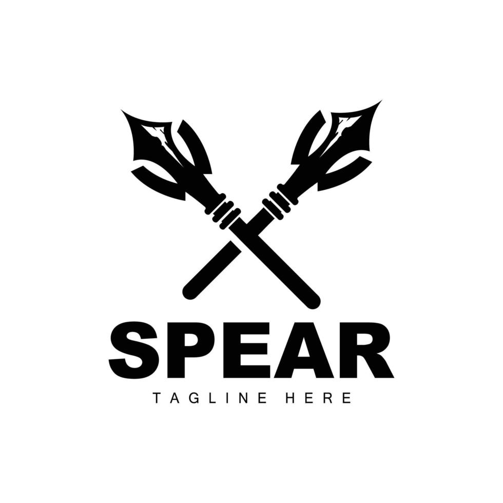 Spear Logo, Long Range Throwing Weapon Target Icon Design, Product And Company Brand Icon Illustration vector