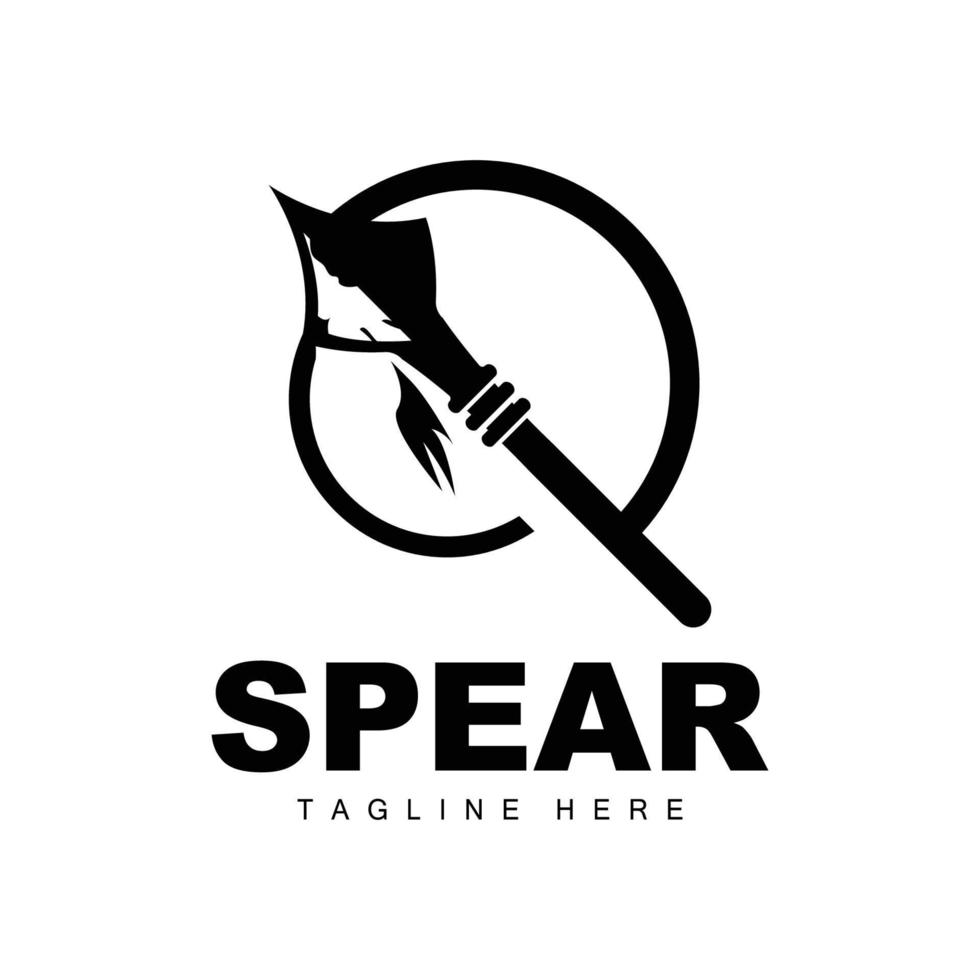 Spear Logo, Long Range Throwing Weapon Target Icon Design, Product And Company Brand Icon Illustration vector