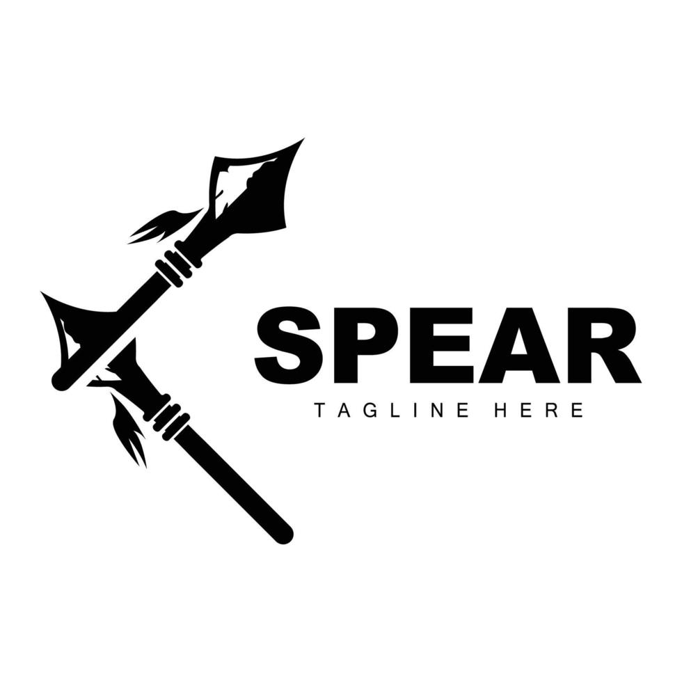 Spear Logo, Long Range Throwing Weapon Target Icon Design, Product And Company Brand Icon Illustration vector