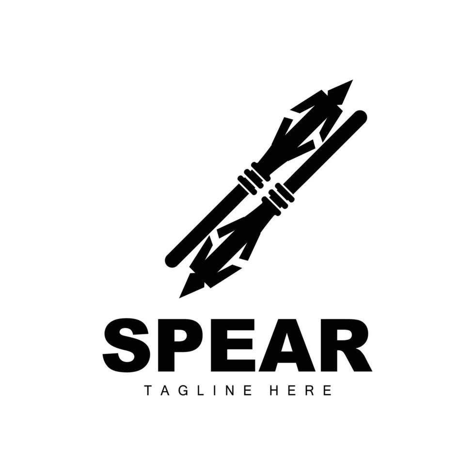 Spear Logo, Long Range Throwing Weapon Target Icon Design, Product And Company Brand Icon Illustration vector