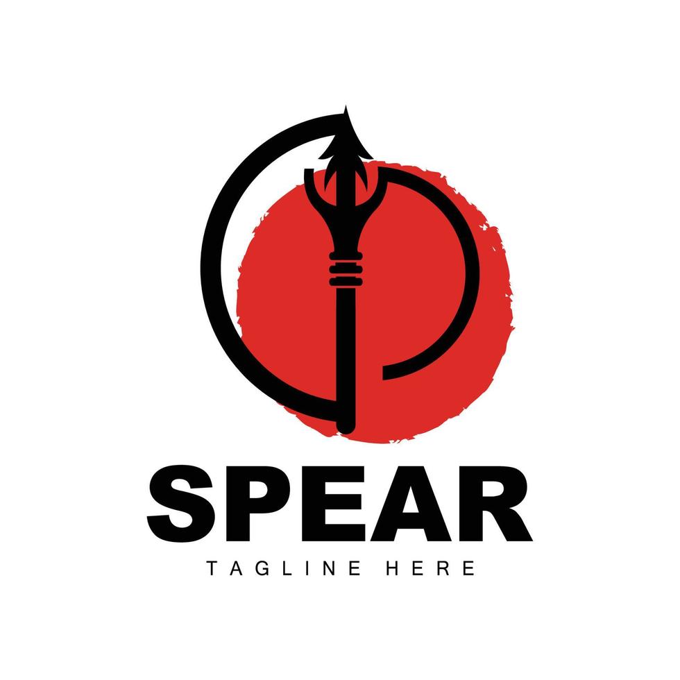 Spear Logo, Long Range Throwing Weapon Target Icon Design, Product And Company Brand Icon Illustration vector