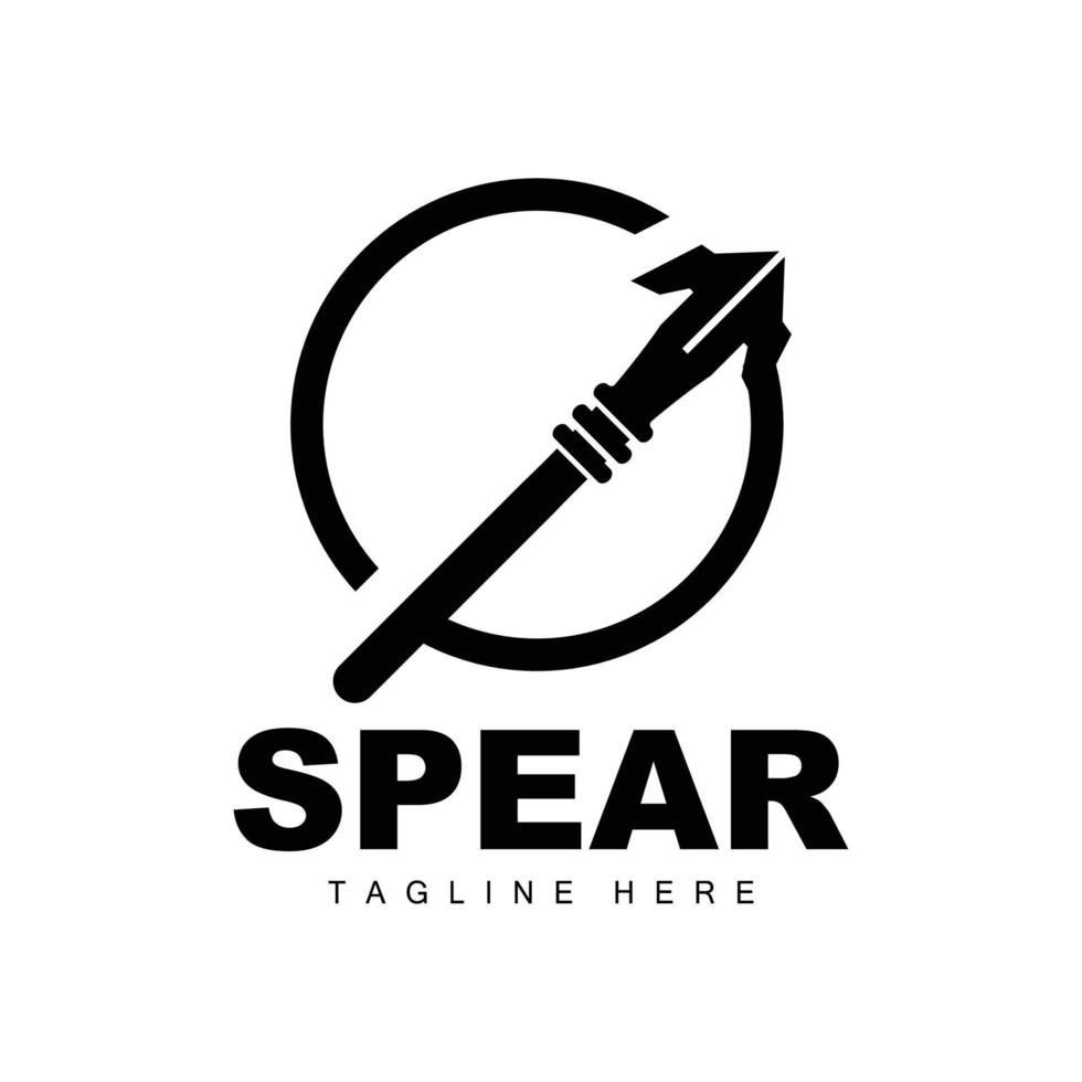 Spear Logo, Long Range Throwing Weapon Target Icon Design, Product And Company Brand Icon Illustration vector