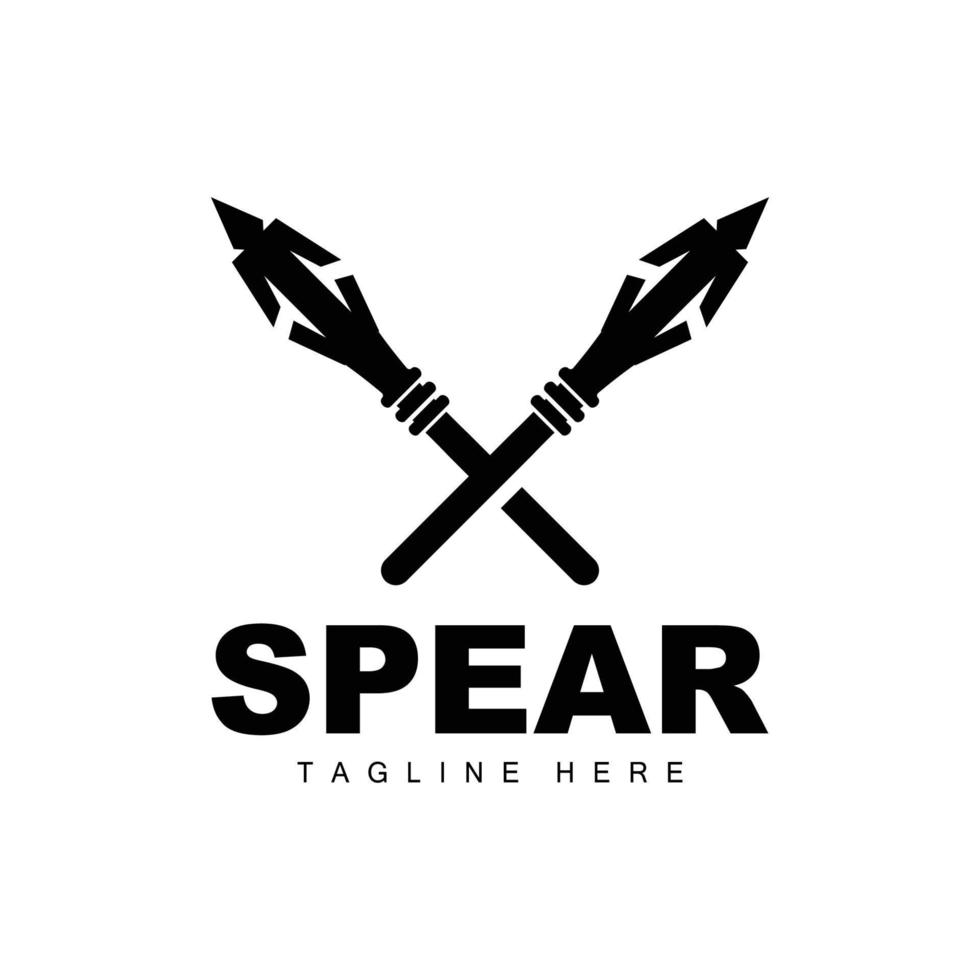 Spear Logo, Long Range Throwing Weapon Target Icon Design, Product And Company Brand Icon Illustration vector