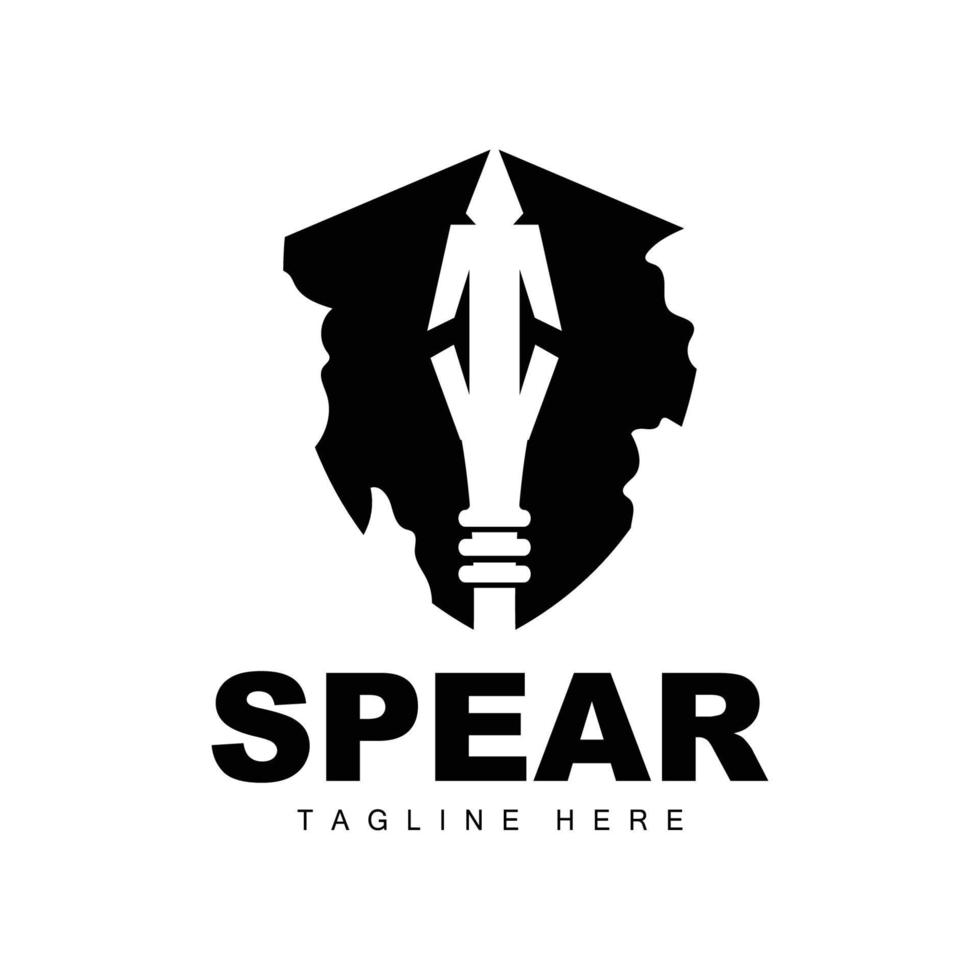 Spear Logo, Long Range Throwing Weapon Target Icon Design, Product And Company Brand Icon Illustration vector