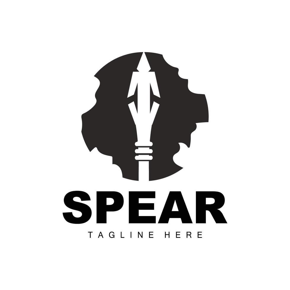 Spear Logo, Long Range Throwing Weapon Target Icon Design, Product And Company Brand Icon Illustration vector