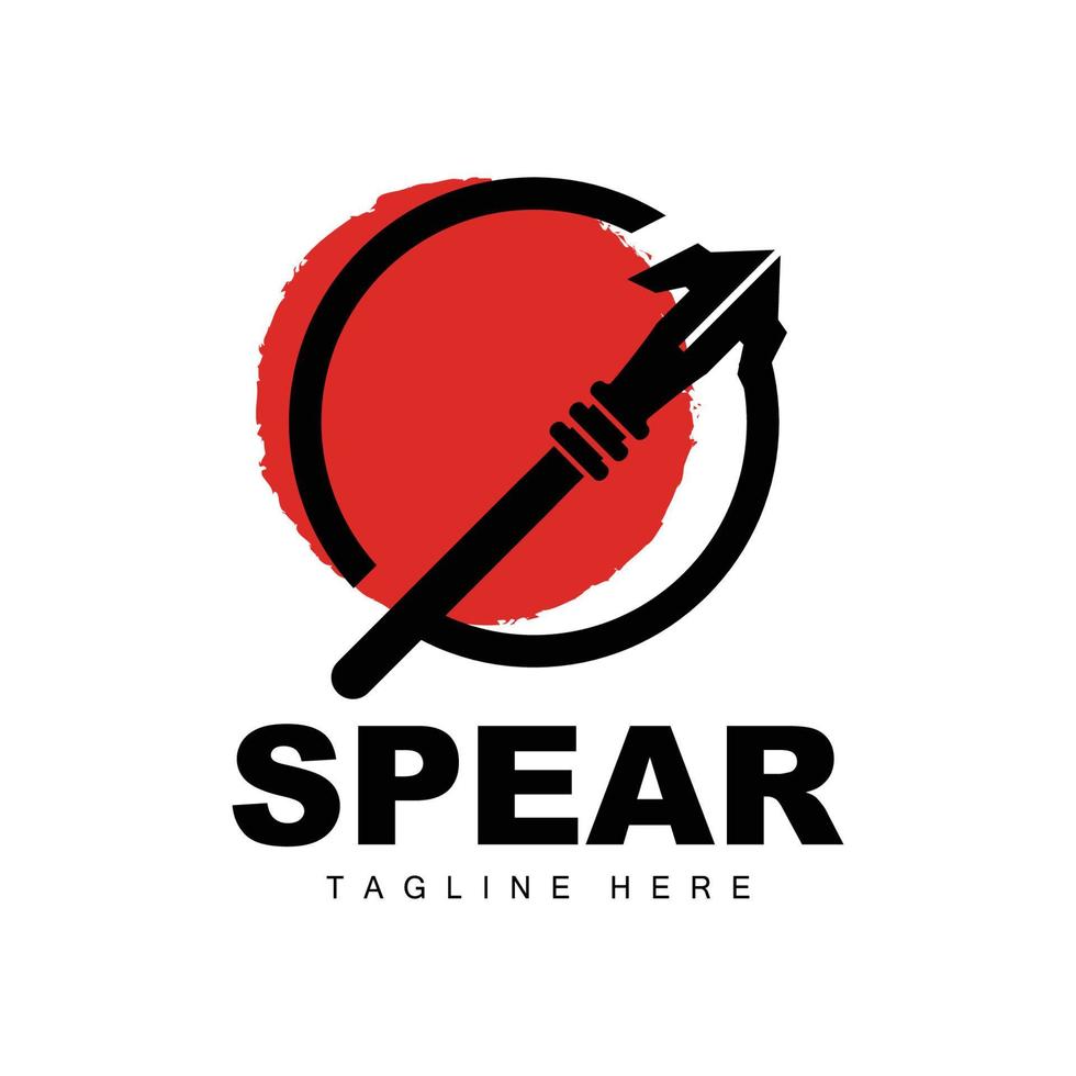 Spear Logo, Long Range Throwing Weapon Target Icon Design, Product And Company Brand Icon Illustration vector