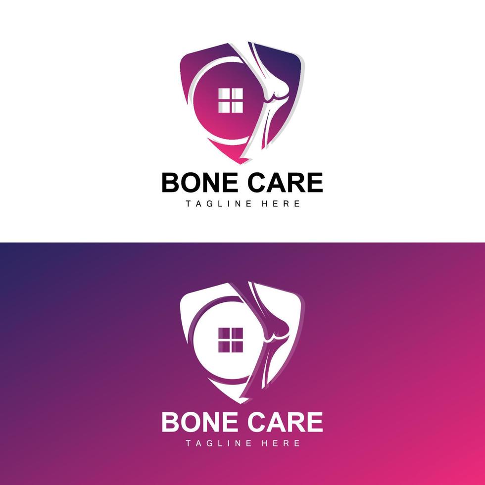 Bone Logo Design, Medical Health Body Parts Illustration vector