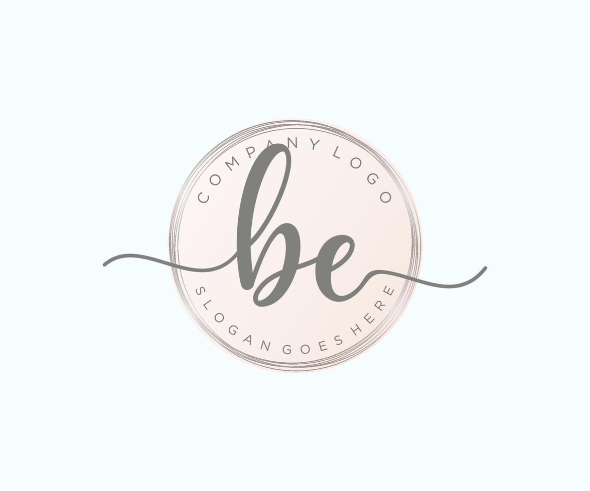 Initial BE feminine logo. Usable for Nature, Salon, Spa, Cosmetic and Beauty Logos. Flat Vector Logo Design Template Element.