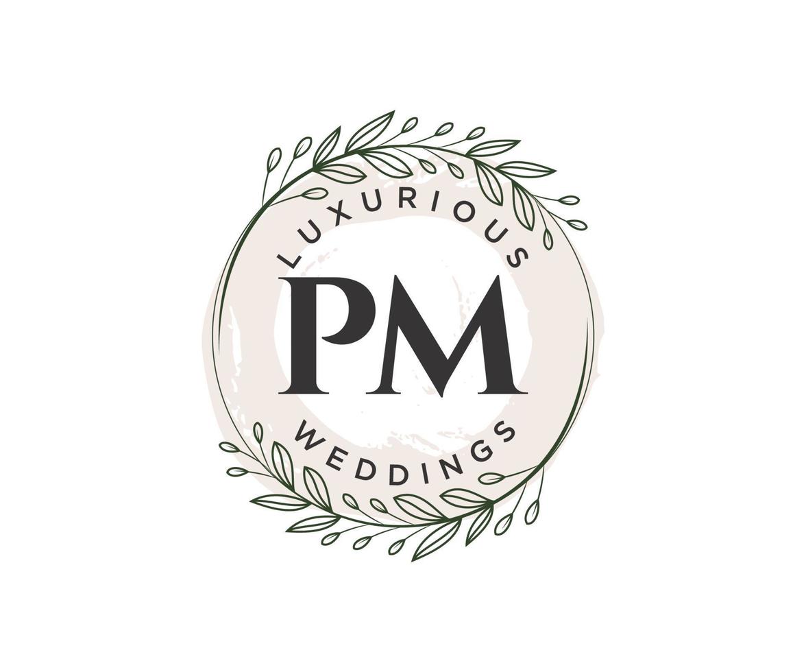 PM Initials letter Wedding monogram logos template, hand drawn modern  minimalistic and floral templates for Invitation cards, Save the Date,  elegant identity. 17056629 Vector Art at Vecteezy