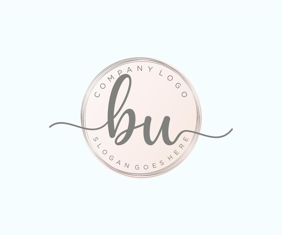 Initial BU feminine logo. Usable for Nature, Salon, Spa, Cosmetic and Beauty Logos. Flat Vector Logo Design Template Element.