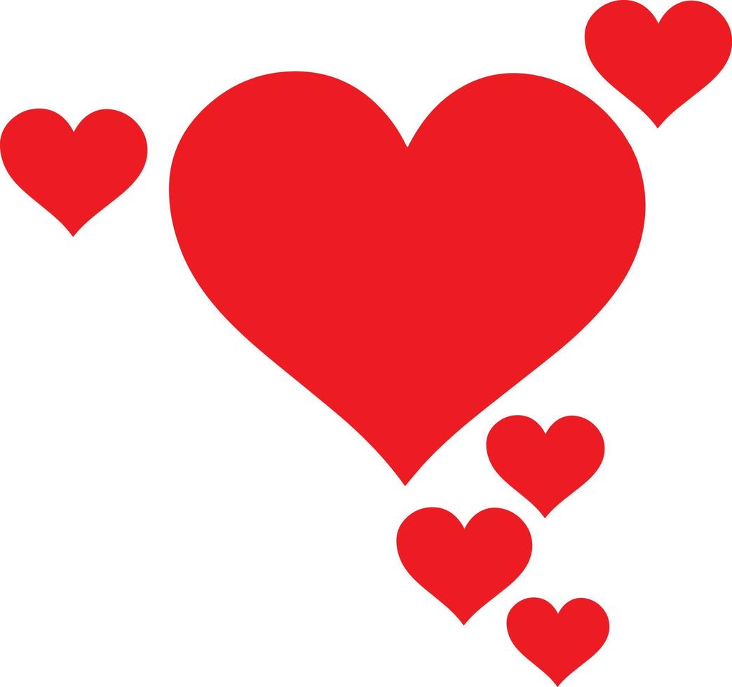 Collection of heart illustrations, Love symbol icon set vector