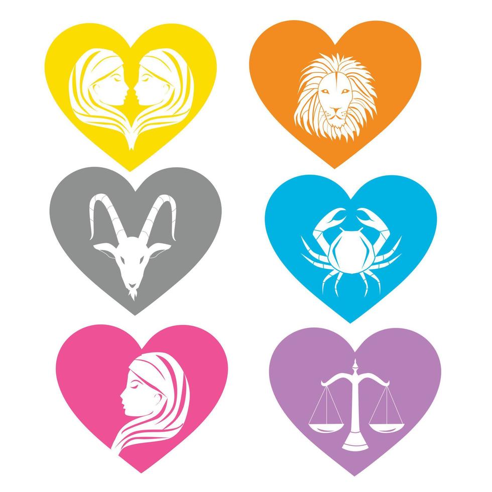 Collection of heart illustration vector