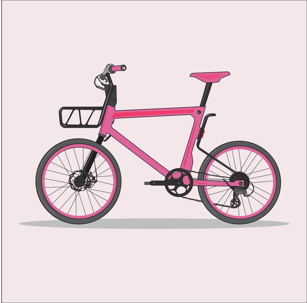 ilustración vectorial de una bicicleta vieja, en un suelo blanco vector