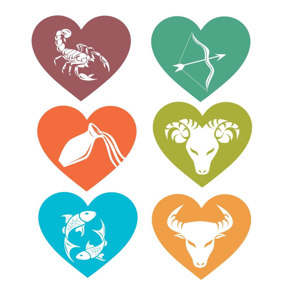Collection of heart illustration vector
