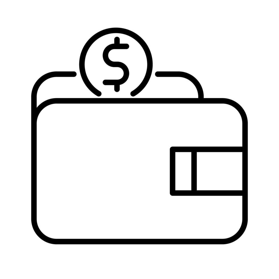 icono de billetera, adecuado para una amplia gama de proyectos creativos digitales. vector