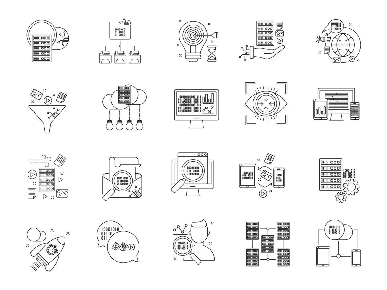 Big data icons, suitable for a wide range of digital creative projects. vector