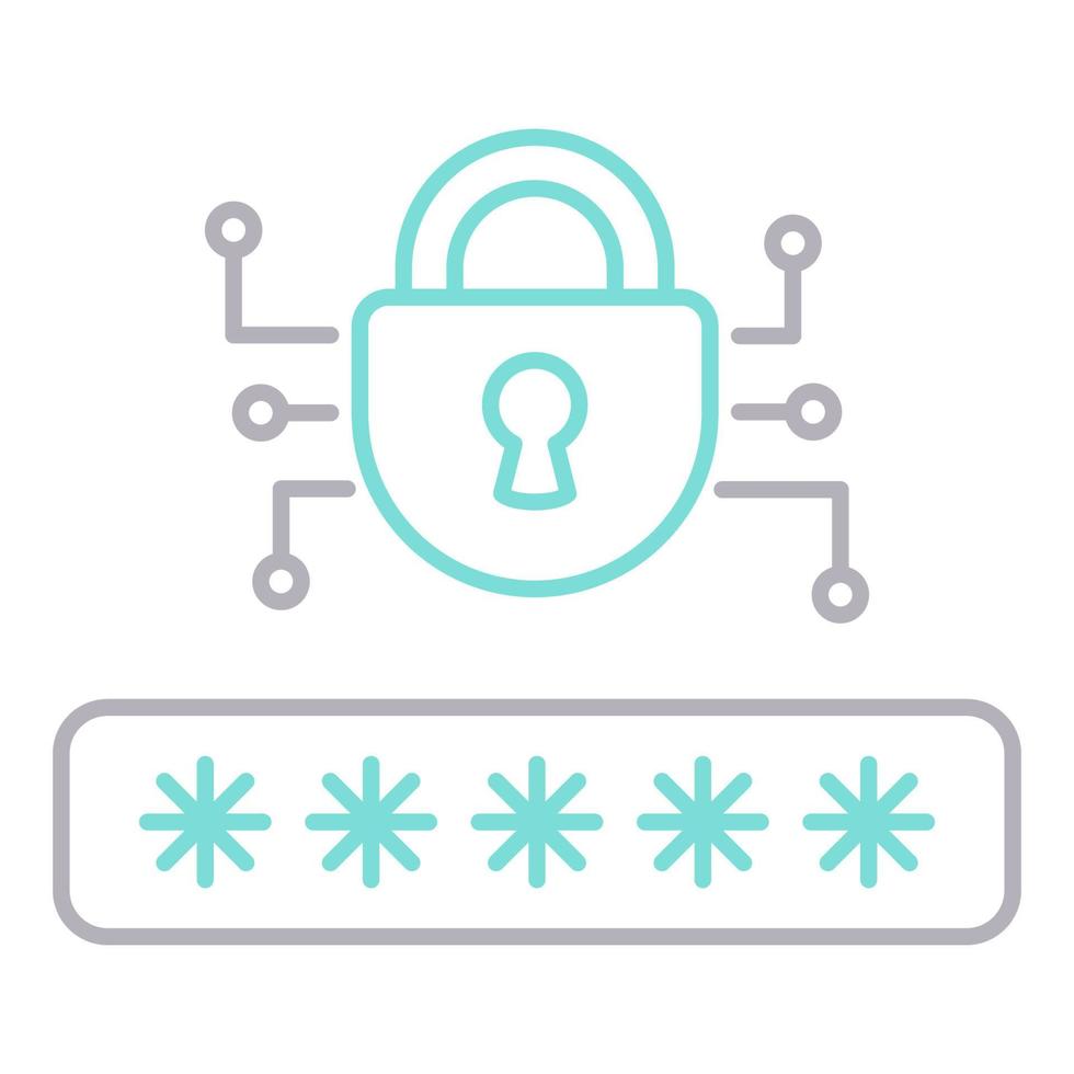 password encryption icon, suitable for a wide range of digital creative projects. vector