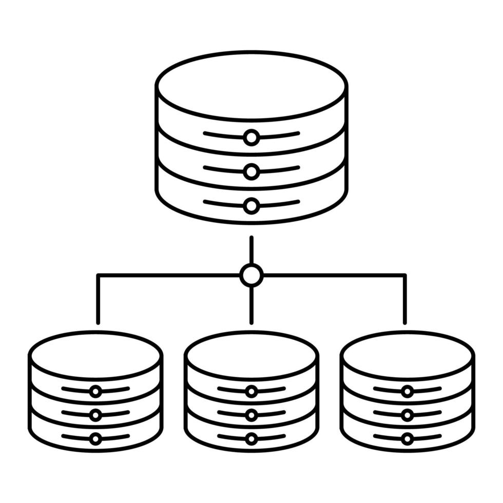 distributed database icon, suitable for a wide range of digital creative projects. vector