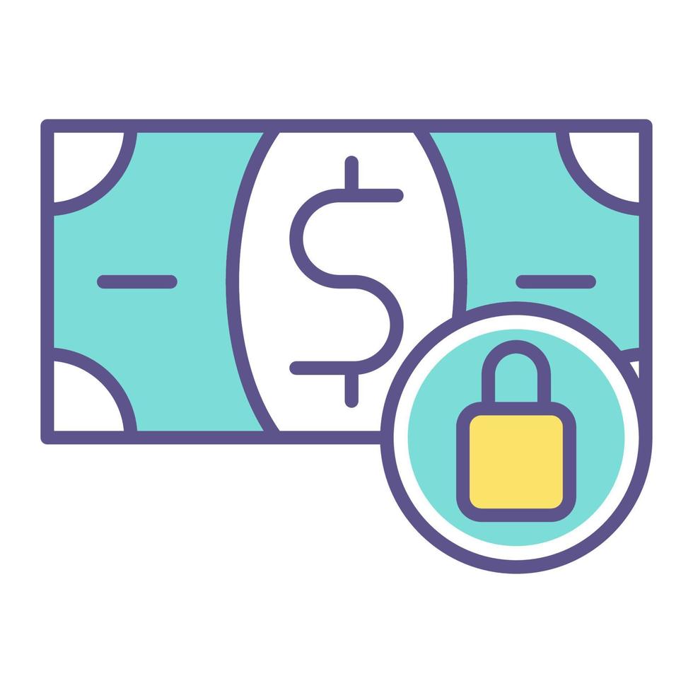 icono de dinero de protección, adecuado para una amplia gama de proyectos creativos digitales. vector