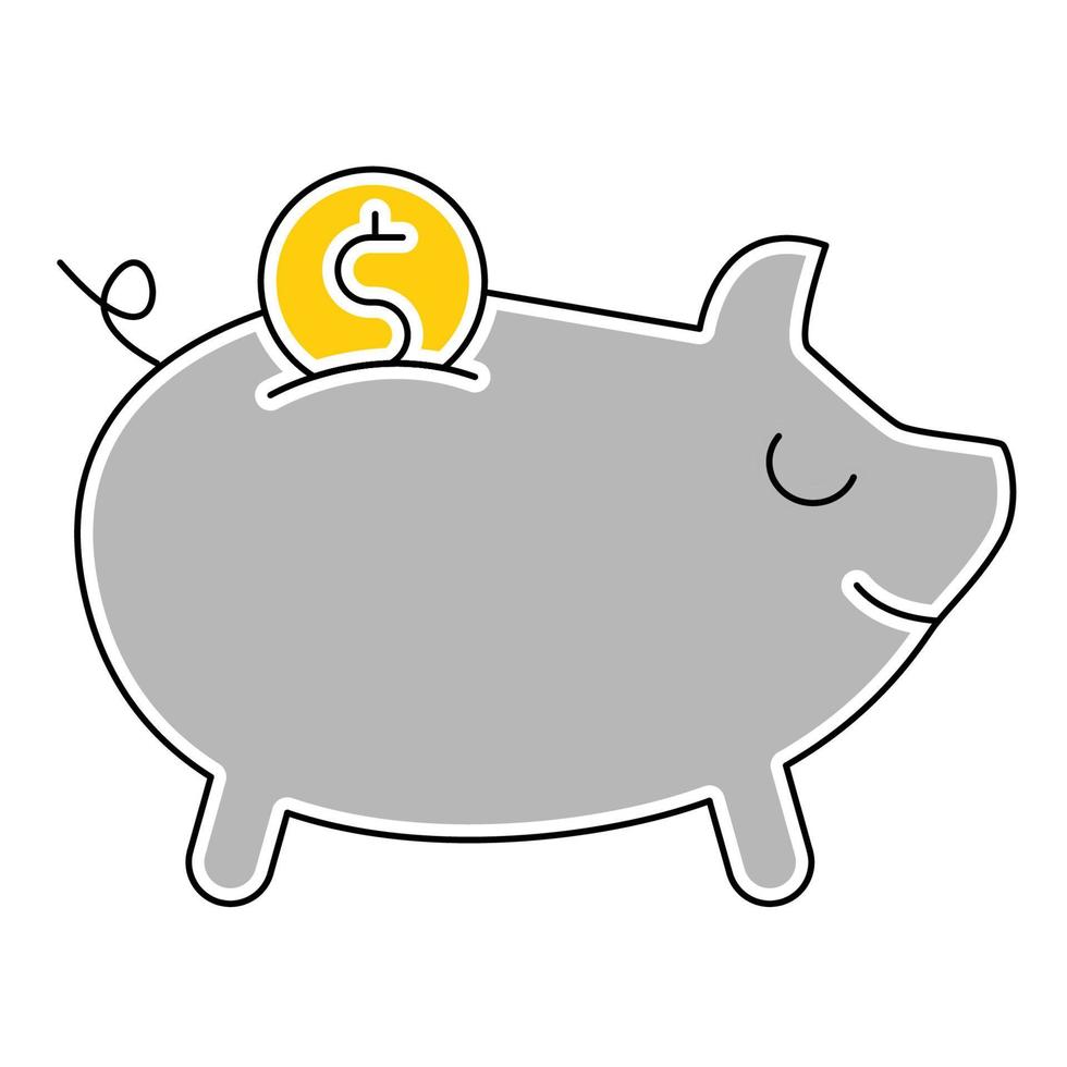 piggy bank icon, suitable for a wide range of digital creative projects. vector