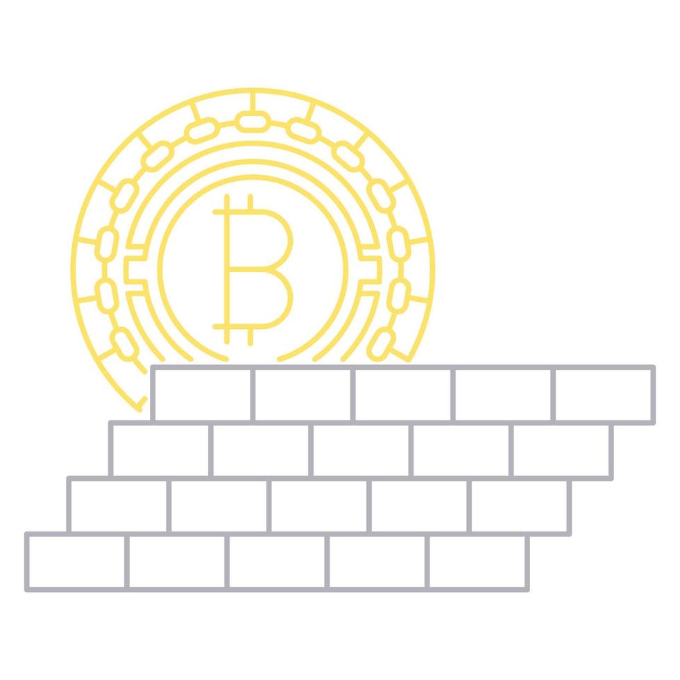Bitcoin protection icon, suitable for a wide range of digital creative projects. vector