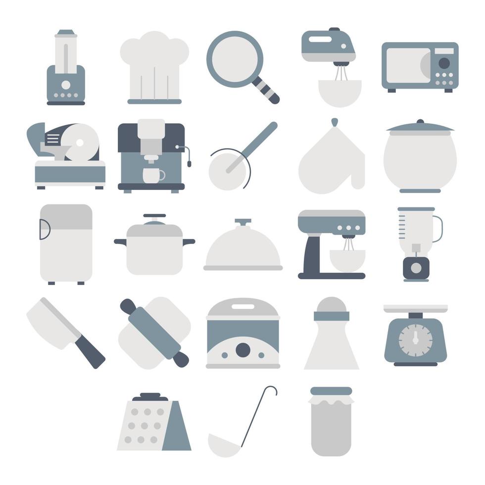 iconos de utensilios de cocina, adecuados para una amplia gama de proyectos creativos digitales. vector