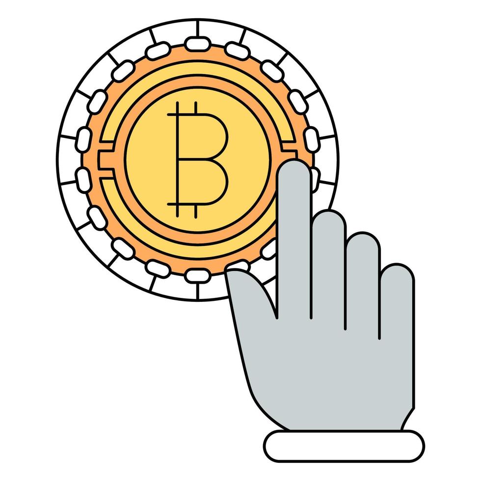 Click on bitcoin icon, suitable for a wide range of digital creative projects. vector