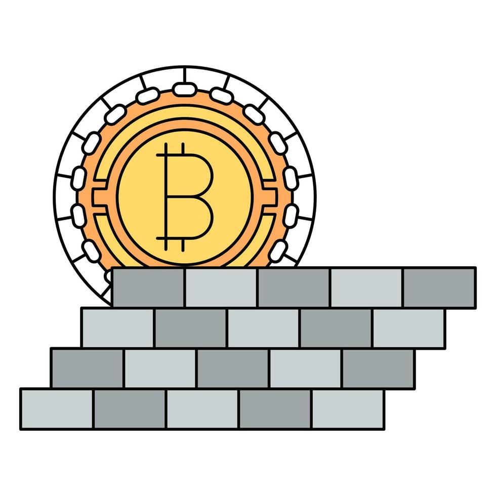 Bitcoin protection icon, suitable for a wide range of digital creative projects. vector