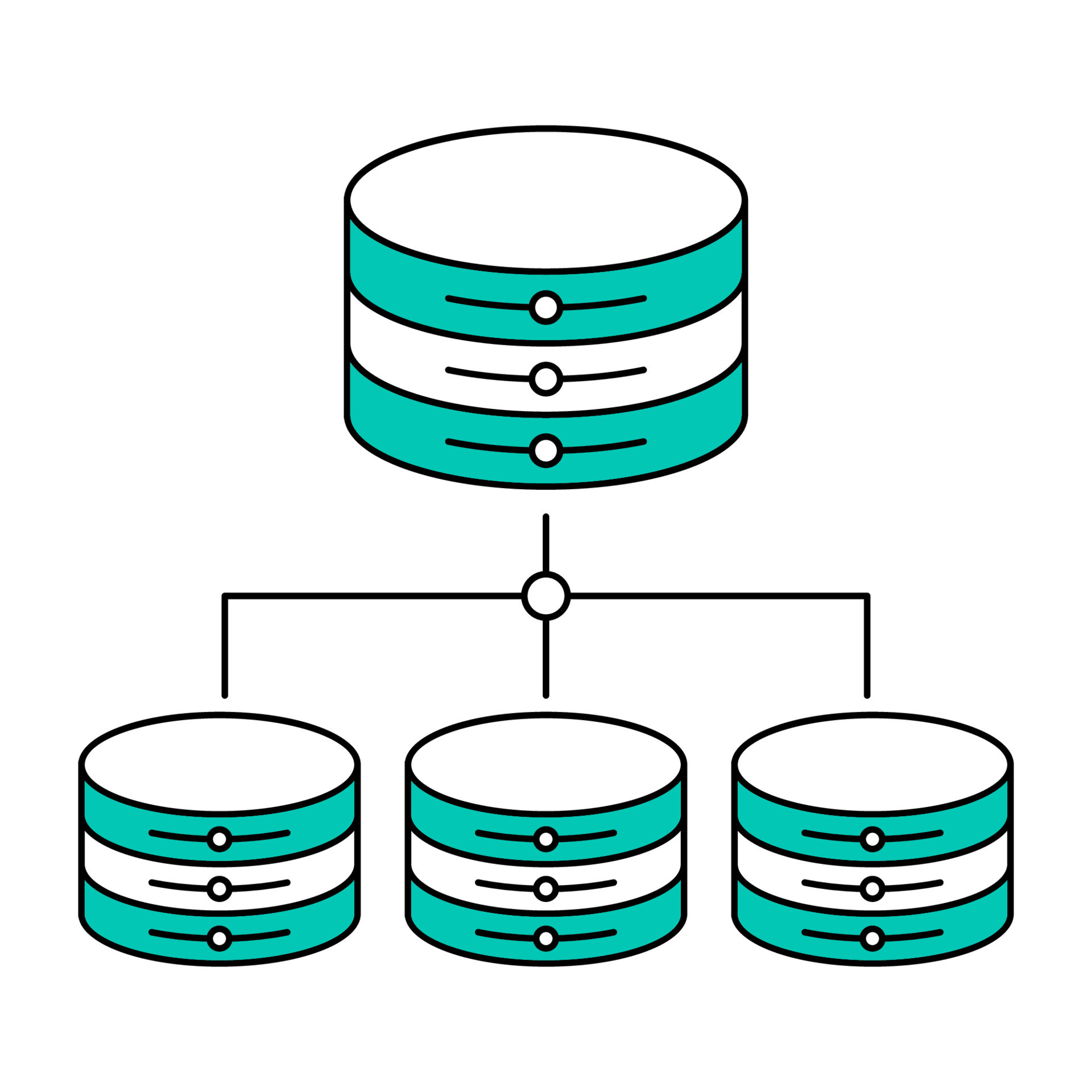 distributed database icon, suitable for a wide range of digital ...