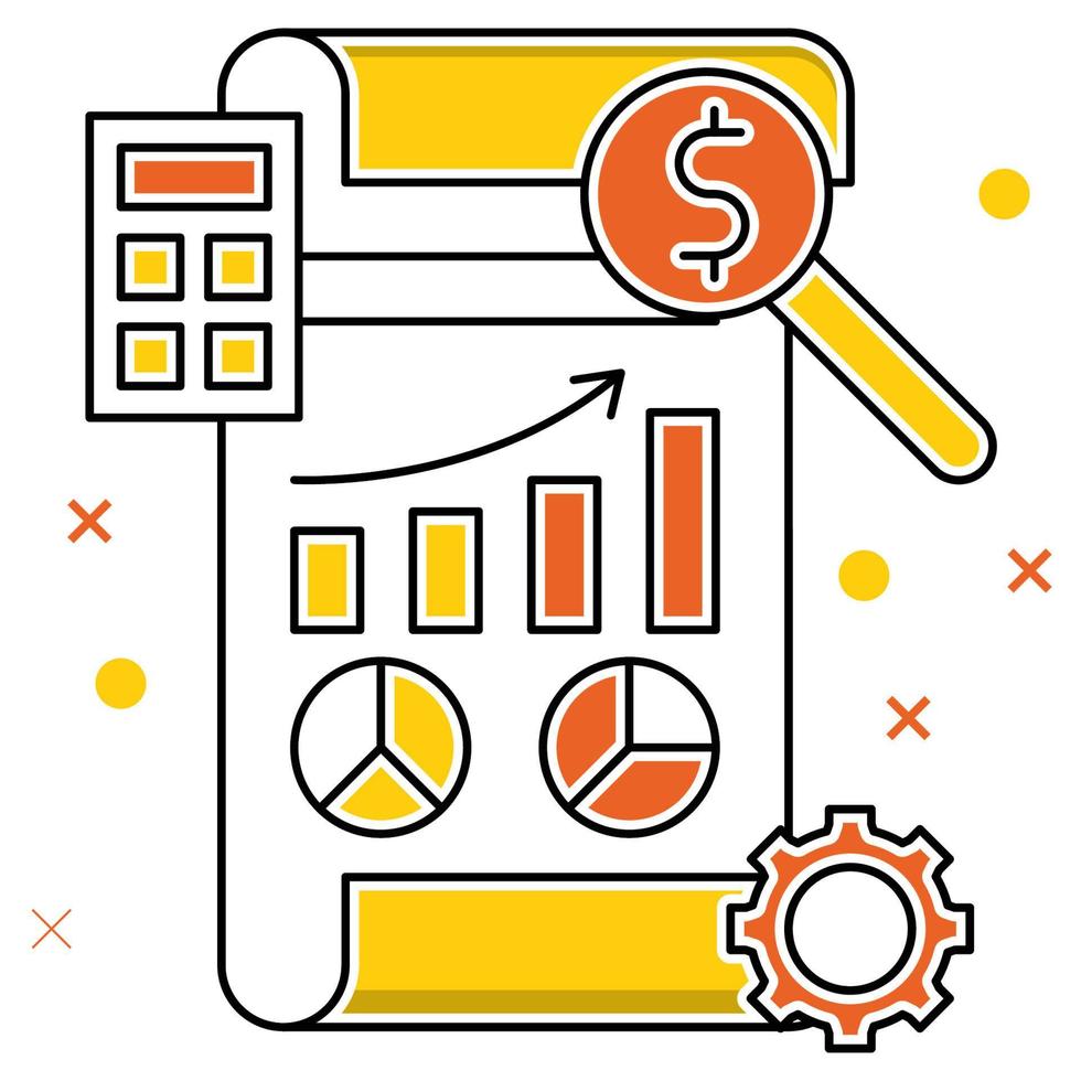 icono de informe financiero, adecuado para una amplia gama de proyectos creativos digitales. vector