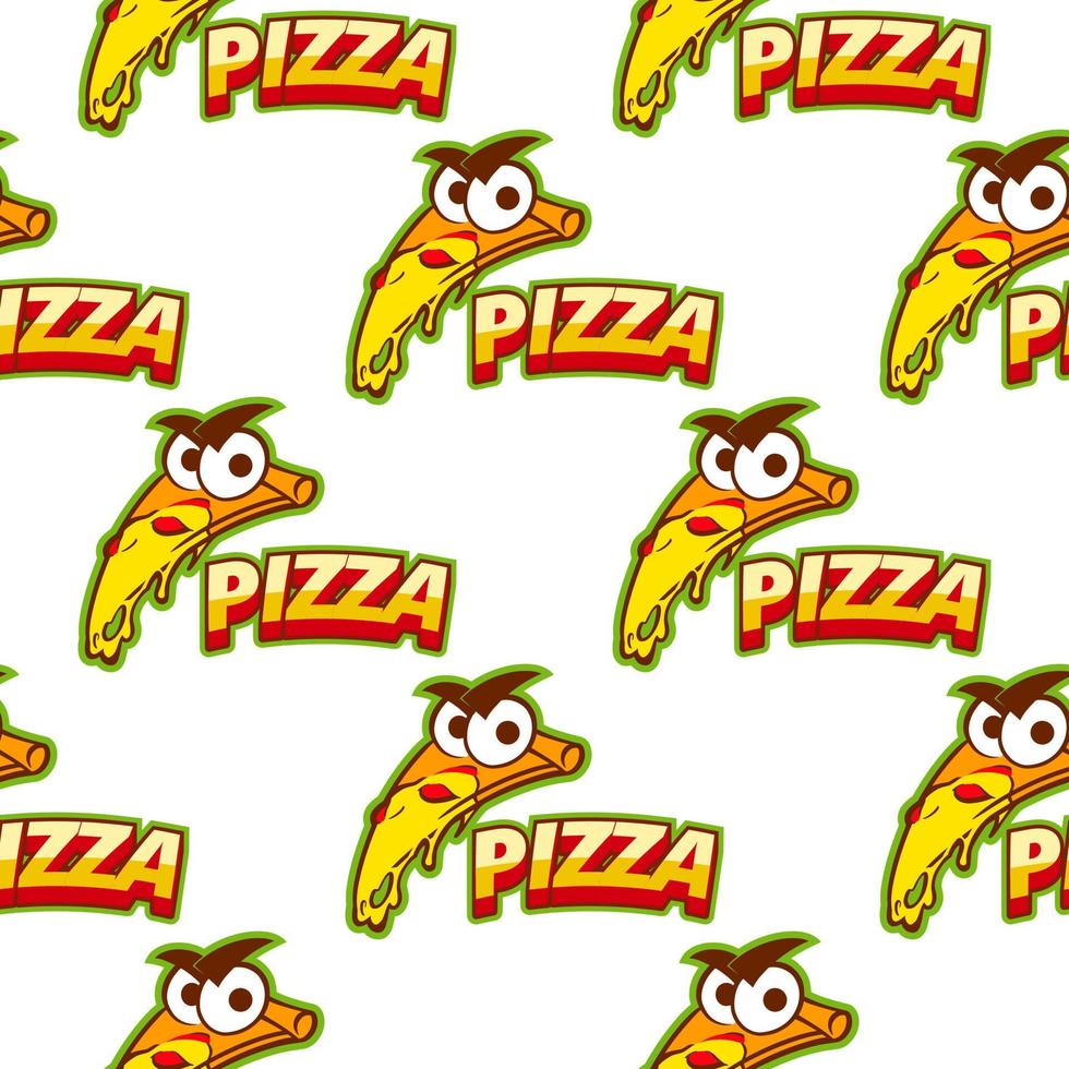 patrón multicolor de pizza para las vacaciones sobre un fondo blanco. para la impresión y decoración del menú festivo. ilustración vectorial vector