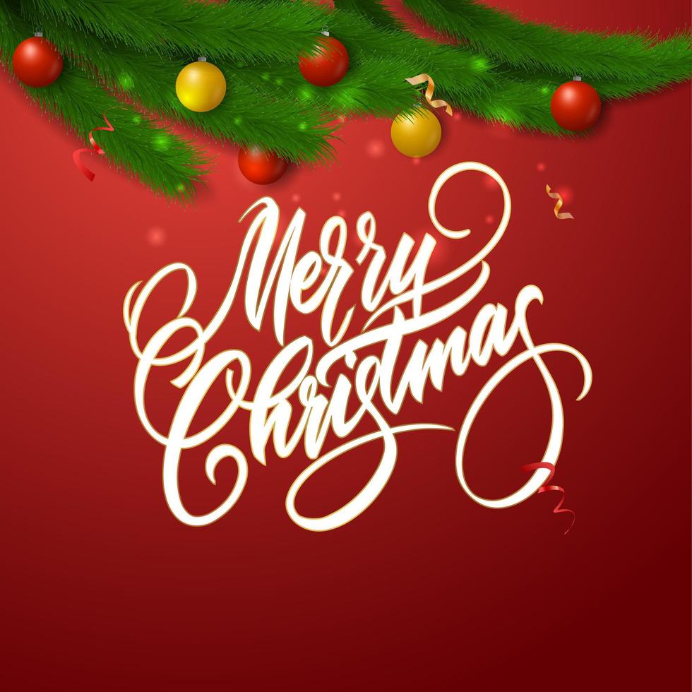 tarjeta de felicitación de navidad. hermoso fondo brillante con letras elegantes urical. ilustración vectorial vector