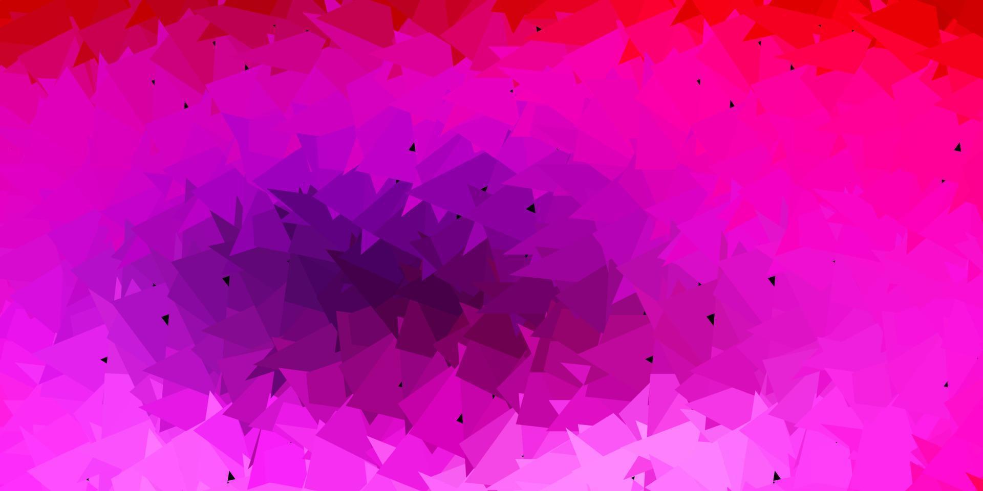 Light purple, pink vector abstract triangle backdrop.