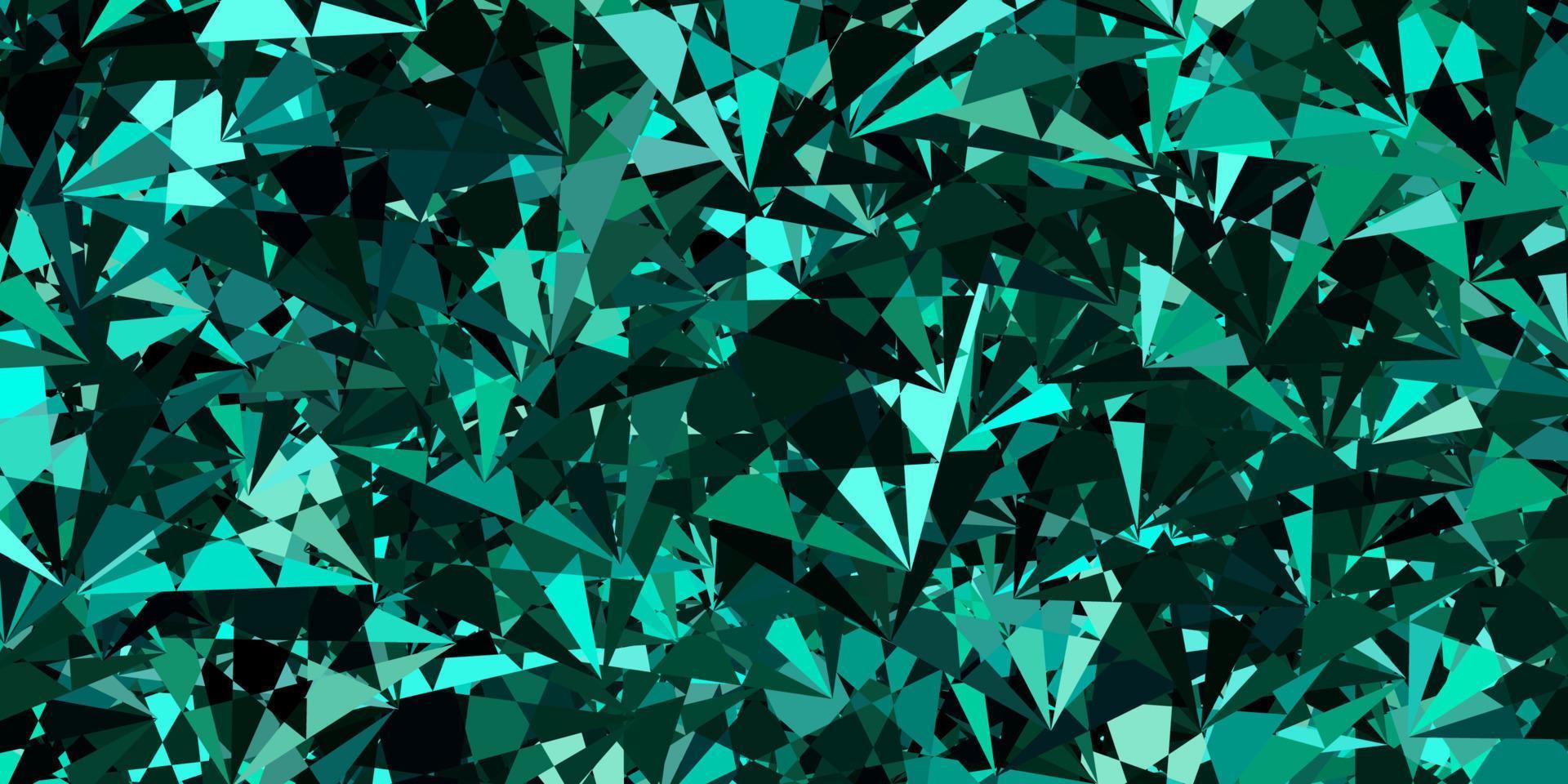 Dark Green vector texture with random triangles.