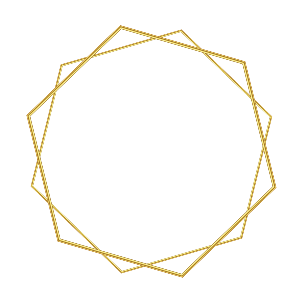 Geometric Gold Frame png