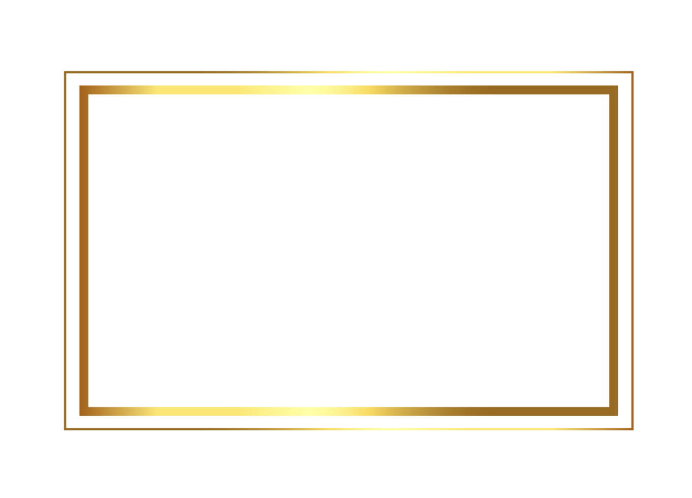 Gold shiny glowing vintage frame with transparent background png