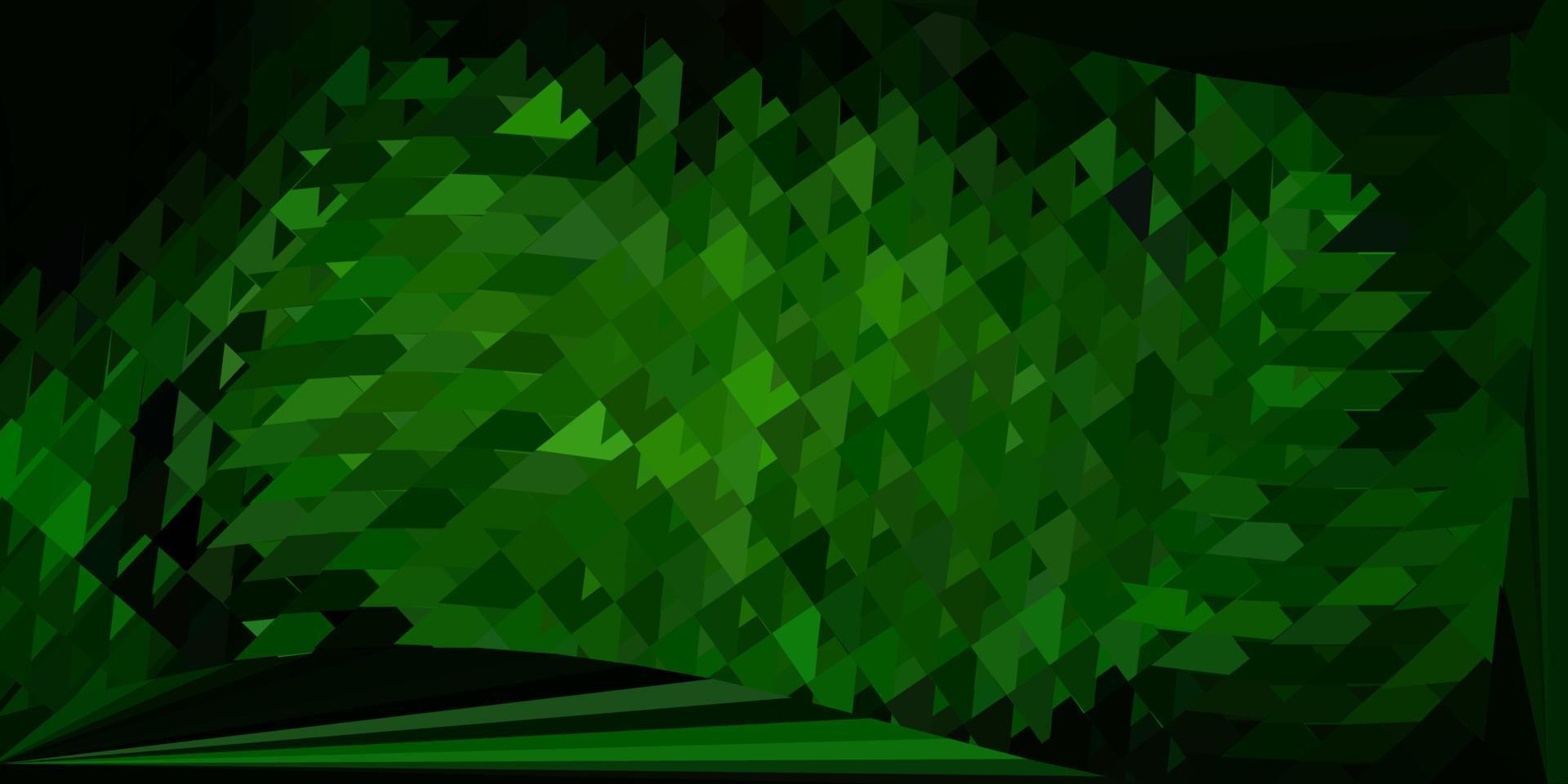 Dark green vector abstract triangle texture.