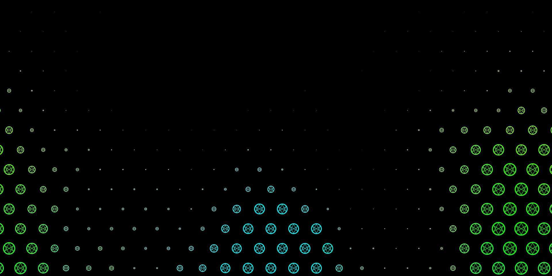 Dark Green vector template with esoteric signs.
