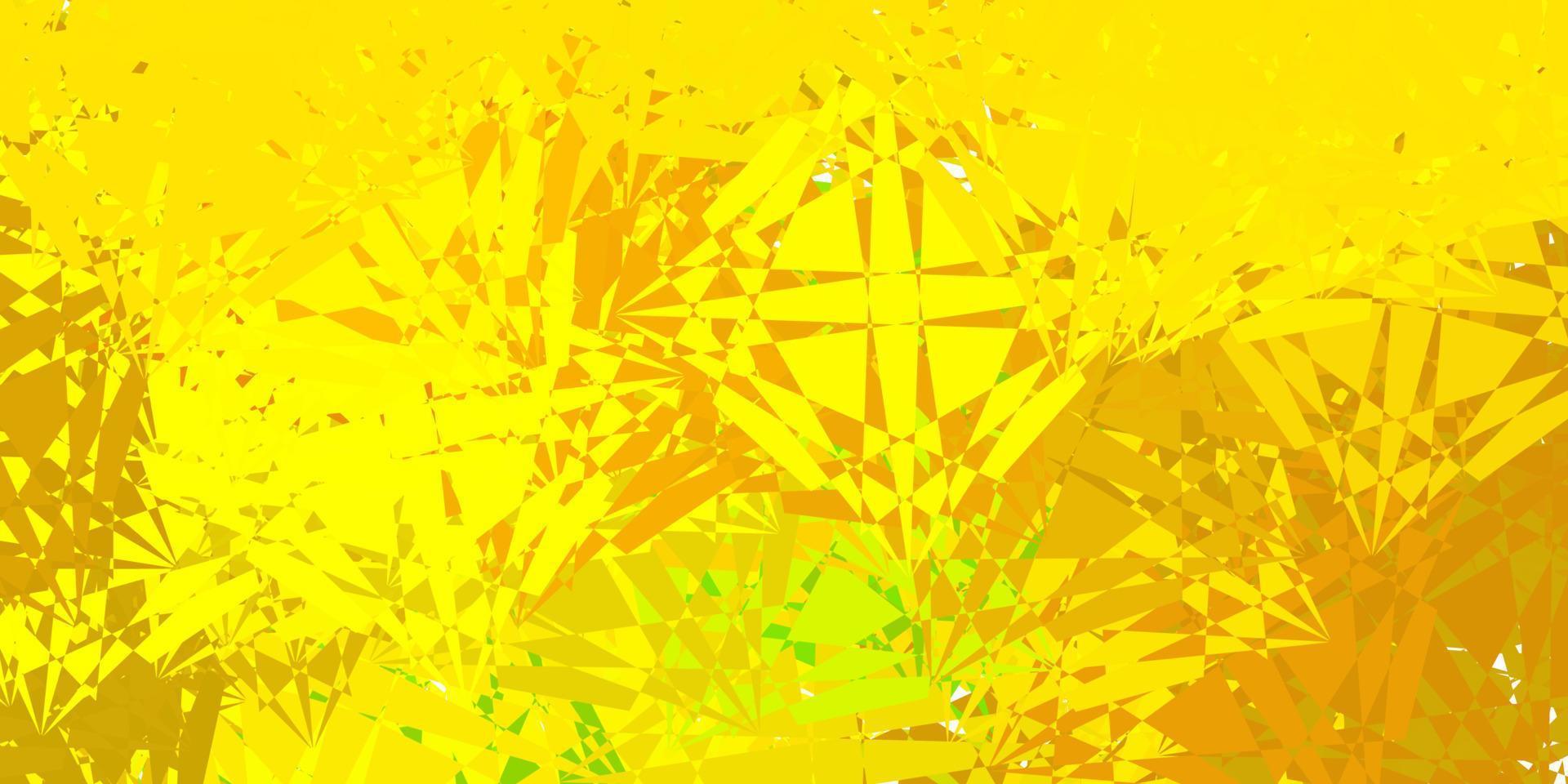 Fondo de vector verde claro, amarillo con triángulos.