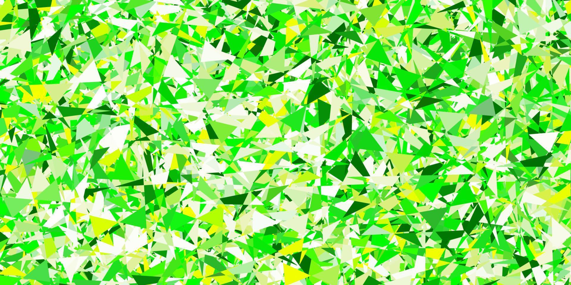 Light green, yellow vector backdrop with triangles, lines.