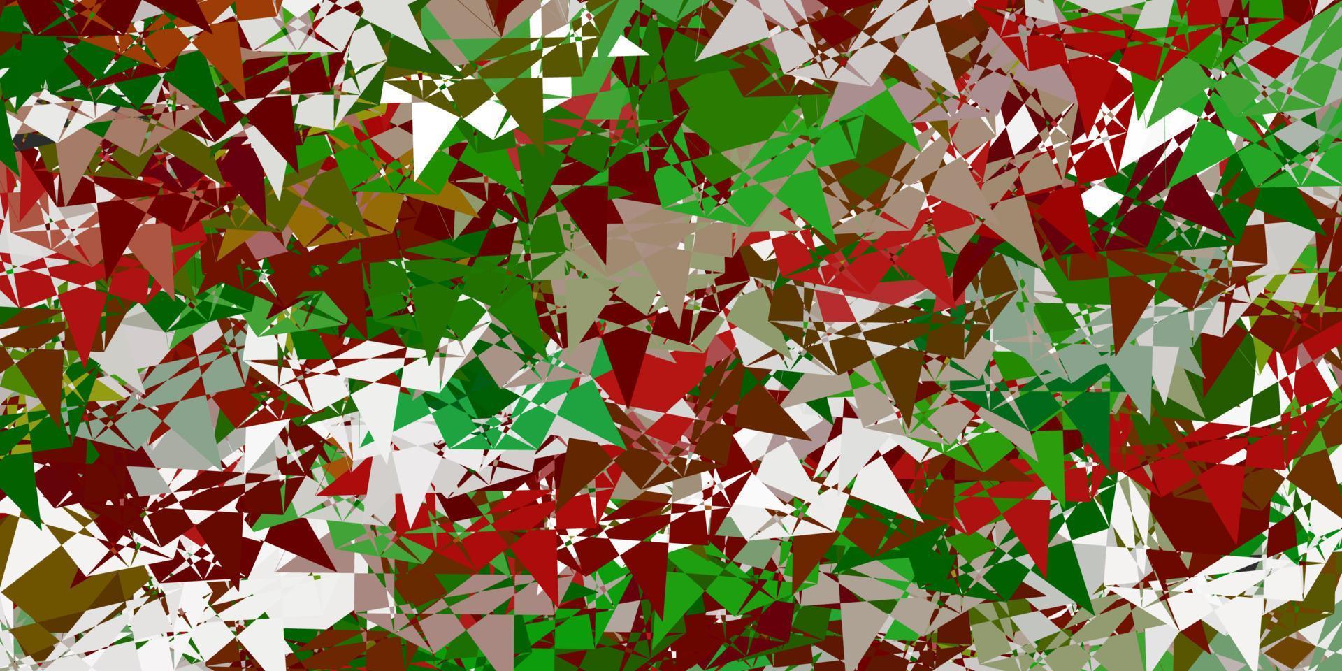 Light Green, Red vector backdrop with triangles, lines.