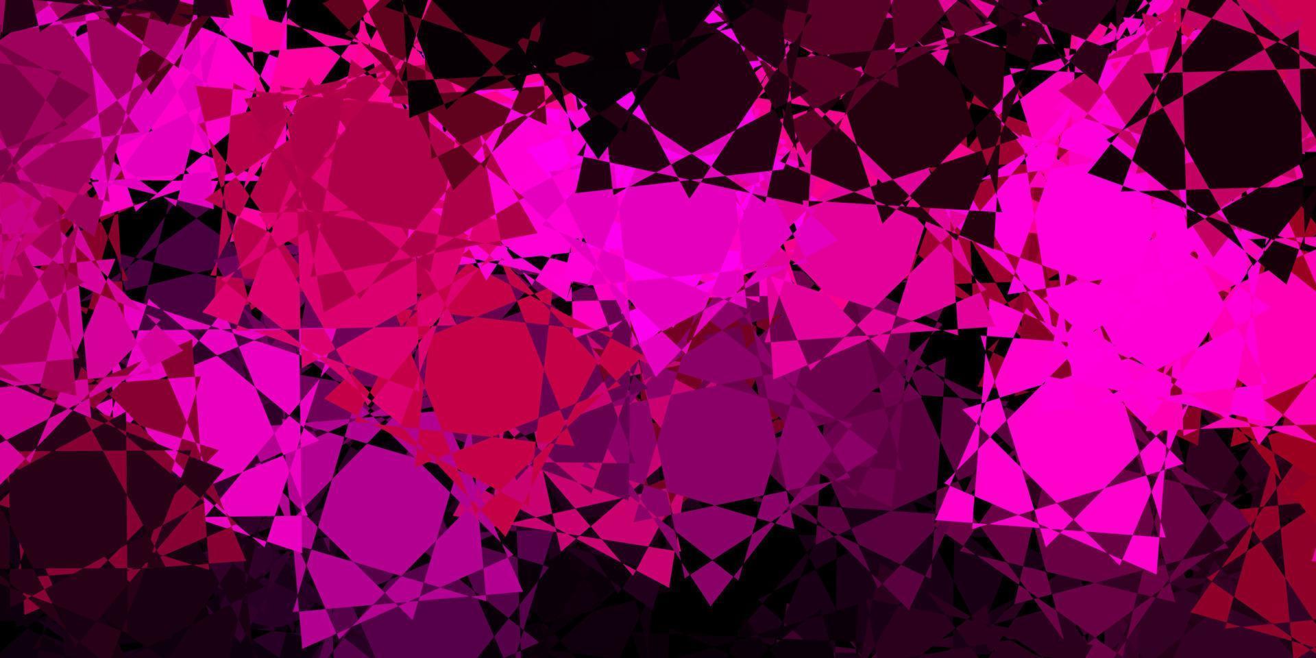 Dark Pink vector background with polygonal forms.