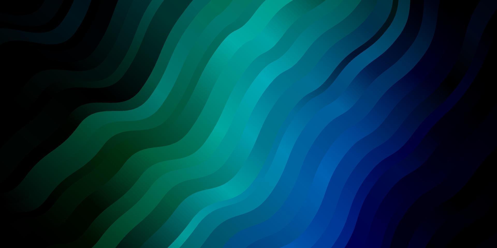 Dark Blue, Green vector background with bent lines.