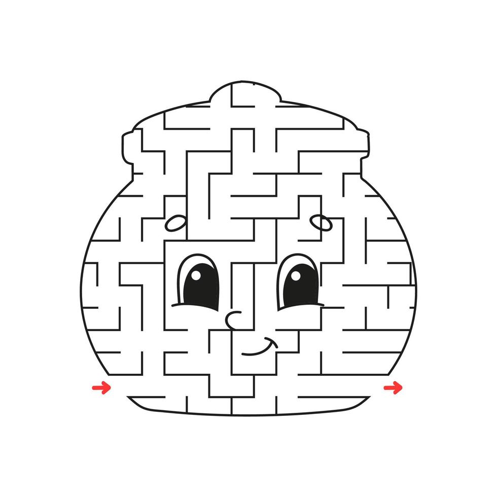 Abstract maze. Game for kids. Puzzle for children. Labyrinth conundrum. Find the right path. Education worksheet. vector