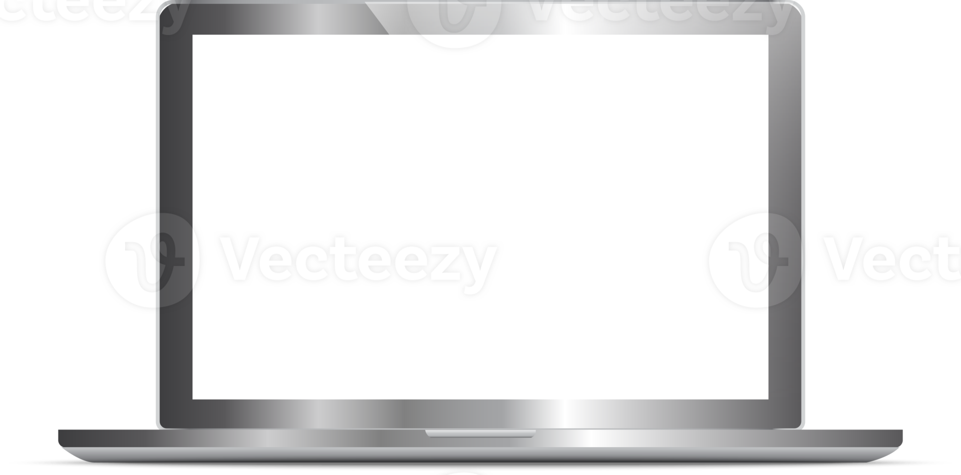 Silver laptop isolated png